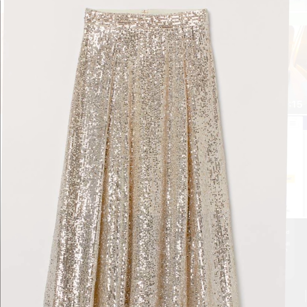 sequin light beige skirt